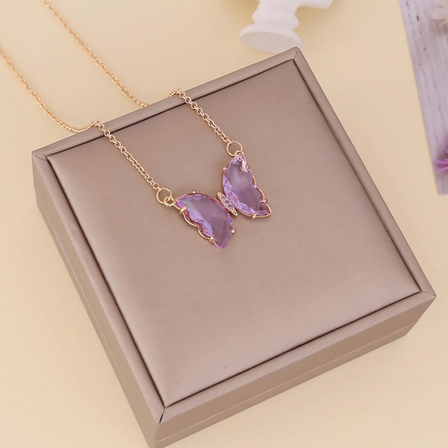 Gold-Plated Butterfly Necklace