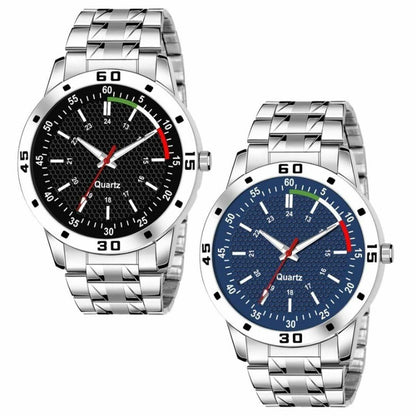 Men's Stainless Steel Watches Pack Of 2