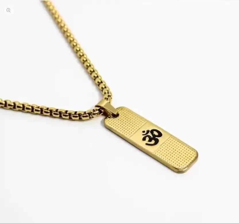 OM Gold plated necklace